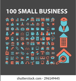 small business, management, marketing icons, signs, illustrations set, vector