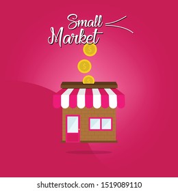 diseño vectorial del mercado de pequeñas empresas 