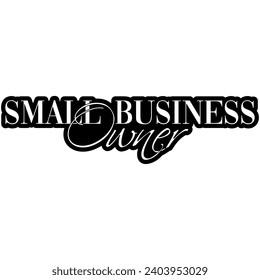 small business owner black vector graphic design and cut file