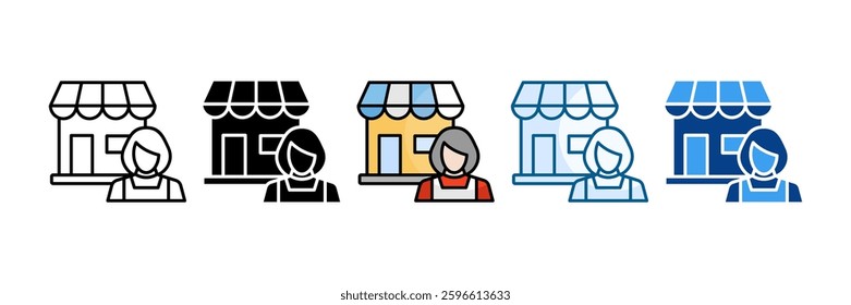Small Business Owner Icon Set Multiple Style Collection