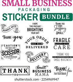 Small Business Packaging Sticker Bundle: Hand-Drawn Hand-Lettering Typography SVG Vector Illustration Graphic - Perfect for Labels, Branding, and Product Marketing