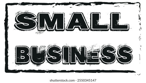 Small business in red frame on white background