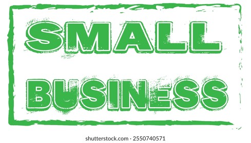 Small business in red frame on white background