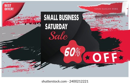 small business saturday 60% Sale square banner template for social media posts, mobile apps, banners design, web or internet ads. new black friday design in 2024