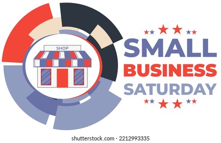 Small Business Saturday is an American shopping holiday held during the Saturday after US Thanksgiving during one of the busiest shopping periods of the year. Poster, card, banner design. Vector EPS10