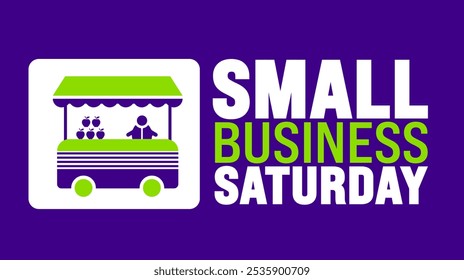 Small Business Saturday background or banner design template is observed every year in November. Holiday concept. Template for card, poster, placard, template.