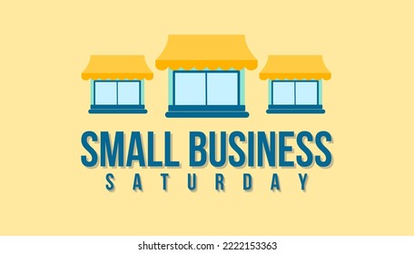 small business saturday banner or flyer illustration with three shop icons