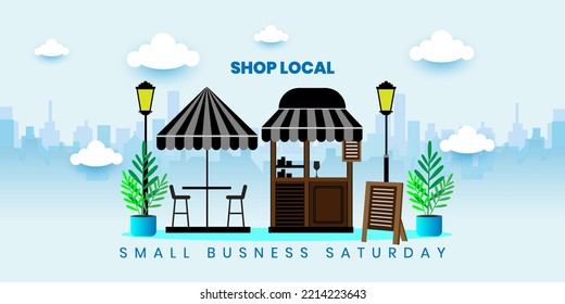 Small Business Saturday, local holiday shopping concept, Poster, card, banner design. Vector illustration