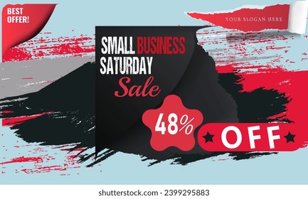 small business saturday sell 48% discount offer design in 2024  banner. Special discount offer design. Product discount festival
