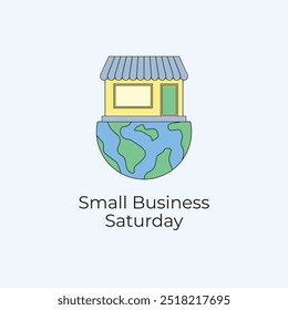Small Business Saturday vector design template good for celebration usage. Small Business Saturday design. continuous line drawing. eps 10.