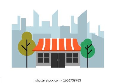 Small business or shop illustration. Flat style. 