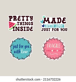 Small business stickers set. Vector business badges collection. Small business sticker pack. Made with love vector labels