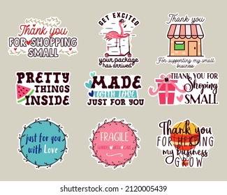 Small Business Stickers Set. Vector Business Badges Collection. Small Business Sticker Pack Bundle