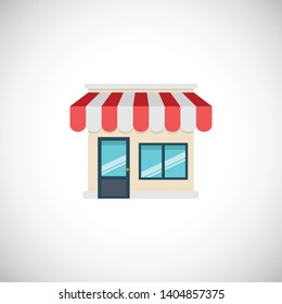 Small Business Storefront. Flat Design Icon. Vector