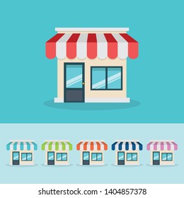 Small Business Storefront. Flat Design Icon. Vector
