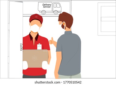 As small business struggle to cope the crisis during covid19 Lockdowns, the illustration depicts a small local business working/struggling to provide service nearby.