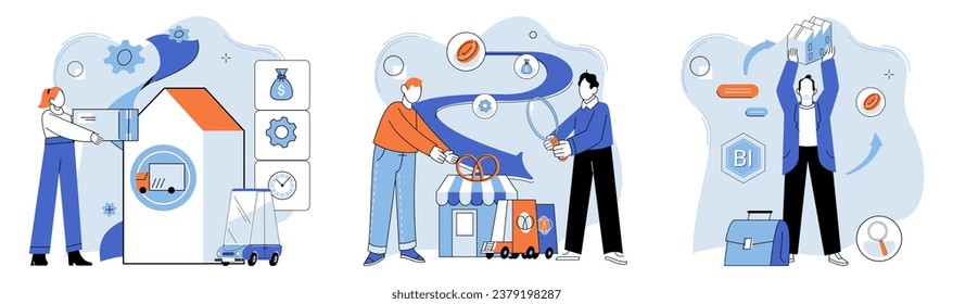 Small business. Vector illustration. Creativity drives small businesses to develop unique products and services resonate with consumers Efficiency in operations enables small businesses to optimize