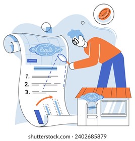 Pequeña empresa. Ilustración vectorial. El profesionalismo y la pericia son esenciales para que las pequeñas empresas generen confianza y credibilidad El progreso en las pequeñas empresas puede medirse por los hitos alcanzados