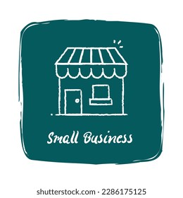 Small Business vector line icon with hand-drawn touch.