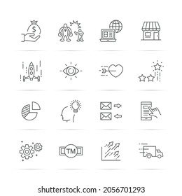 small business vector line icons, minimal pictogram design, editable stroke for any resolution