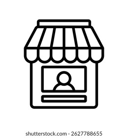 Pequeño Vector De Negocios Icono Lineal Sobre Fondo Blanco.