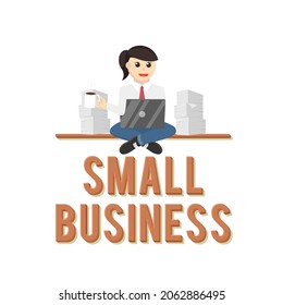 small business woman design character on white background