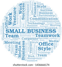Small Business word cloud. Collage made with text only.