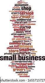 Small business word cloud concept. Collage made of words about small business. Vector illustration 