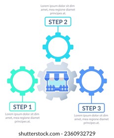 Small business workshop infographic chart design template. Repair service. Abstract vector infochart with blank copy spaces. Instructional graphics with 3 step sequence. Visual data presentation