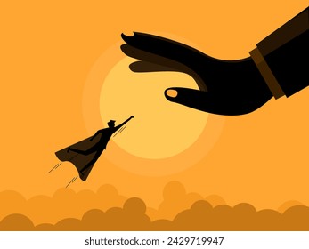 small businessman fights a big businessman. vector 