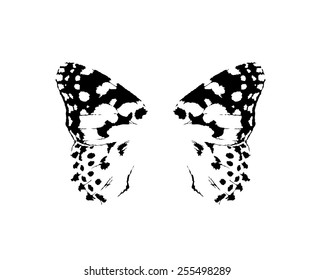Small butterfly wings isolated vector in tattoo style
