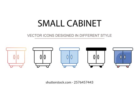 Small Cabinet icon design with white background stock illustration