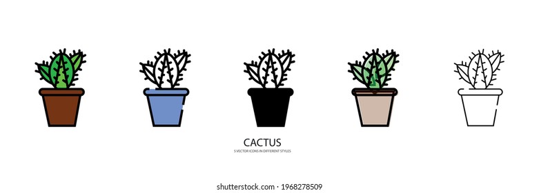 small cactus vector type icon