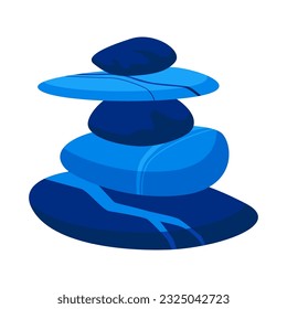 Small cairn - modern flat design style single isolated image. Neat detailed illustration of figure of stones, built on a mountain top, on a pass or in a holy place. It is dedicated to local deities