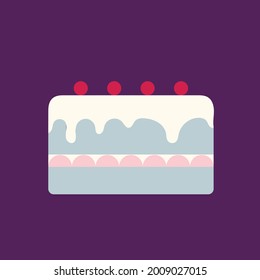 Small cake. Icon. For decoration of postcards, prints, design. For celebration, birthday.
Vector.