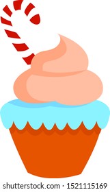 Small cake, illustration, vector on white background.