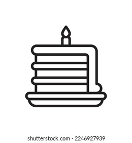 Small Cake Outline Icon Vector Illustration