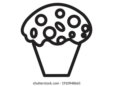 Small cake and topping icon simple line for adobe illustrator eps 10