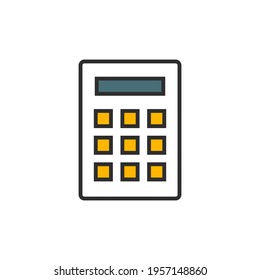 Small calculator icon in filled style. Vector illustration of small calculator vector icons designs can be used for mobile, ui