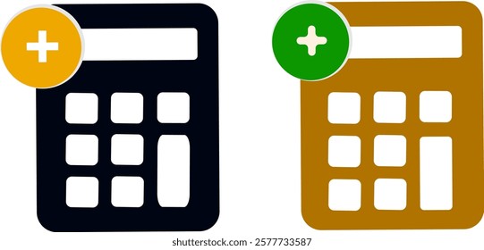 Small calculator icon in filled, thin line, calculator Gradient icon. outline and stroke style. Vector illustration 
