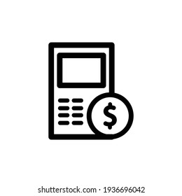Small calculator icon in line style. small calculator vector icons designs can be used for mobile, ui, ux, website. calculator icon illustration isolated on white background