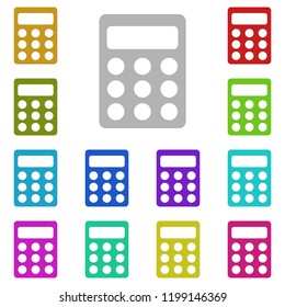 Small calculator icon in multi color style. Simple glyph vector of education set for UI and UX, website or mobile application