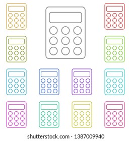 Small calculator multi color icon. Simple thin line, outline vector of Education icons for UI and UX, website or mobile application