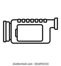 Small camcorder icon outline vector. Video camera. Record movie