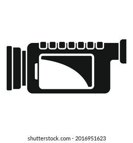 Small camcorder icon simple vector. Video camera. Record movie