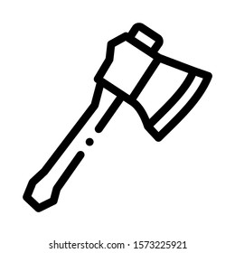 Small Camping Ax Icon Vector. Outline Small Camping Ax Sign. Isolated Contour Symbol Illustration