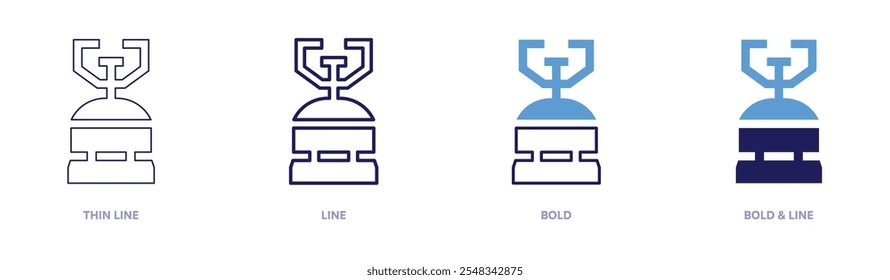 Small camping gas icon in 4 different styles. Thin Line, Line, Bold, and Bold Line. Duotone style. Editable stroke.