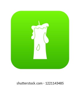 Small candle icon digital green for any design isolated on white vector illustration