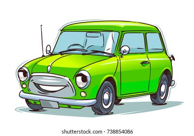 Small Car Cartoon isolated on white background