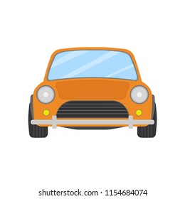 Small car icon. Car front view. Vector illustration.